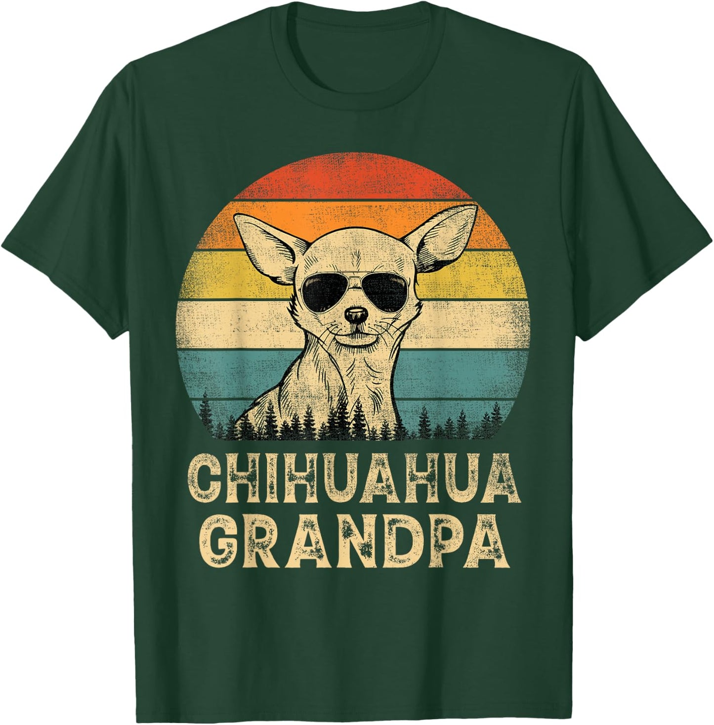 Vintage Chihuahua Grandpa Dog Lovers Father's Day T-Shirt - T-Shirt | Forest