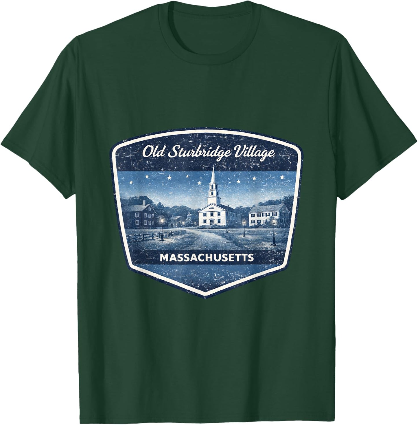 Old Sturbridge Village Massachusetts Vintage Historic Town T-Shirt - T-Shirt | Forest