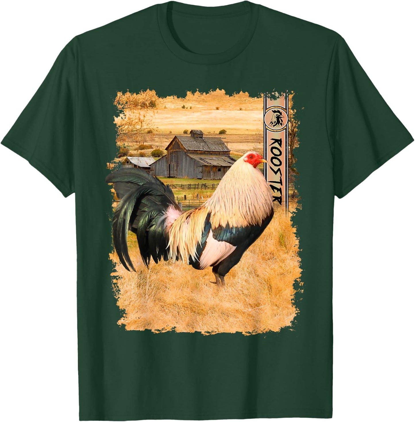 Vintage US Flag Cock Fight T-Shirt - T-Shirt | Forest