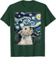 West Highland Terrier Dog Starry Night Painting T-Shirt - T-Shirt | Forest
