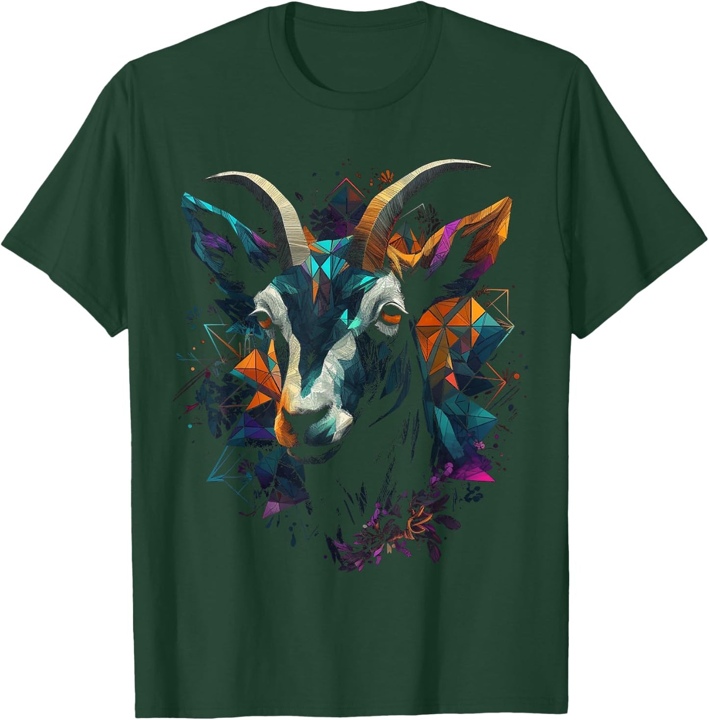 Goat art - animal polygon motif goat T-Shirt - T-Shirt | Forest