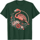 Flamingo Vintage Flowers T-Shirt - T-Shirt | Forest