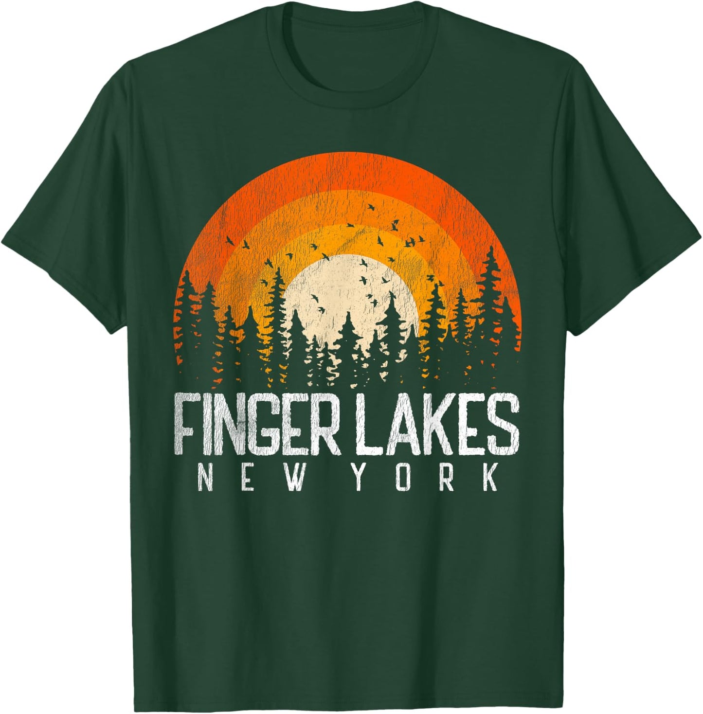 Finger Lakes New York NY Shirt Retro Vintage 80s 90s T-Shirt - T-Shirt | Forest