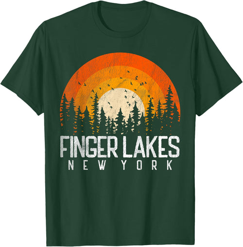 Finger Lakes New York NY Shirt Retro Vintage 80s 90s