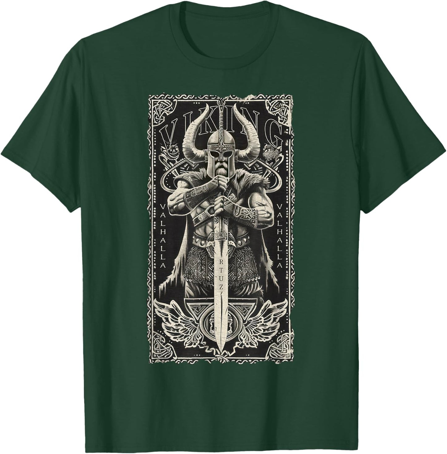 Valhalla Odin Thor Runes Viking Helmet Warrior Viking T-Shirt - T-Shirt | Forest