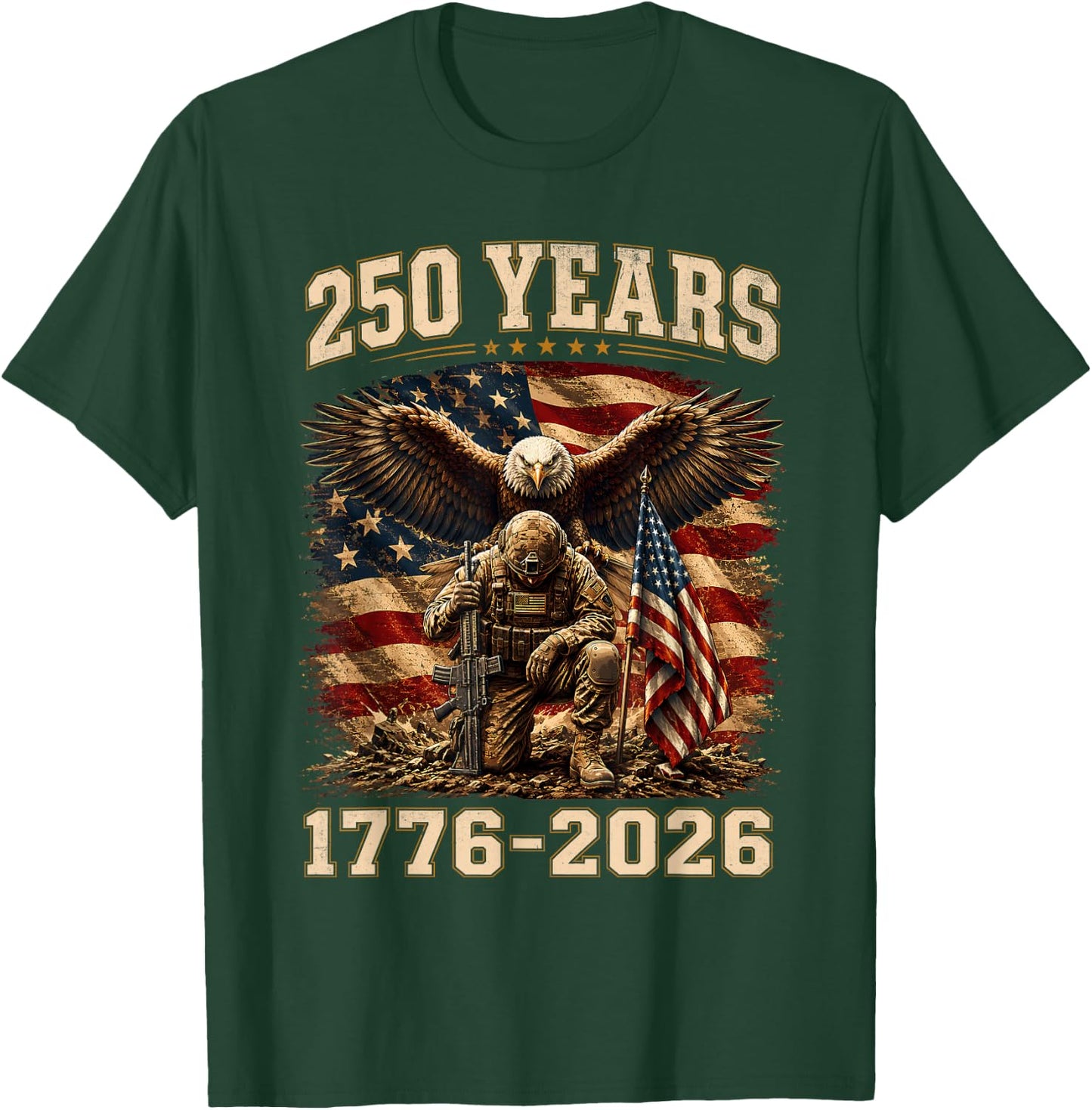 America 250th Anniversary USA 1776 Patriotic 4th of July Men T-Shirt - T-Shirt | Forest