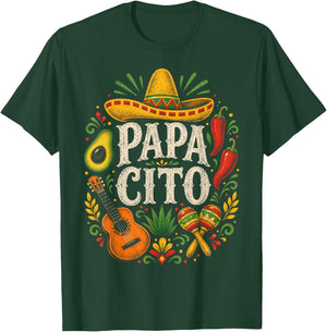 Papacito Family Sombrero Cinco De Mayo Mexican Dad Father T-Shirt - T-Shirt | Forest