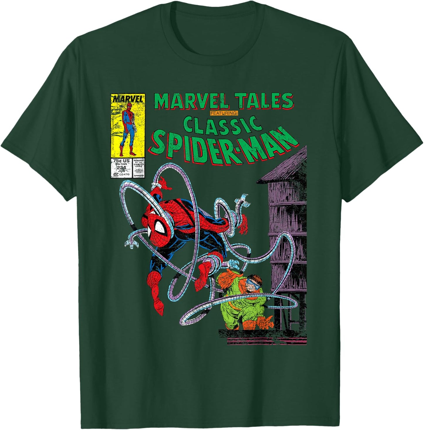 Marvel Spider-Man vs. Doctor Octopus Retro Comic , grey, S T-Shirt - T-Shirt | Forest