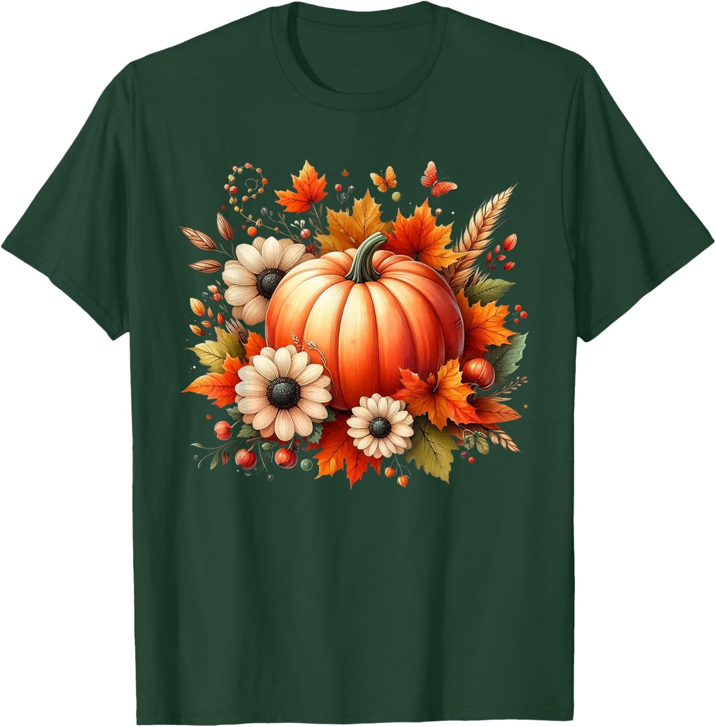 Pumpkin Garphic Fall Autumn Thanksgiving Vintage Pumpkin T-Shirt - T-Shirt | Forest