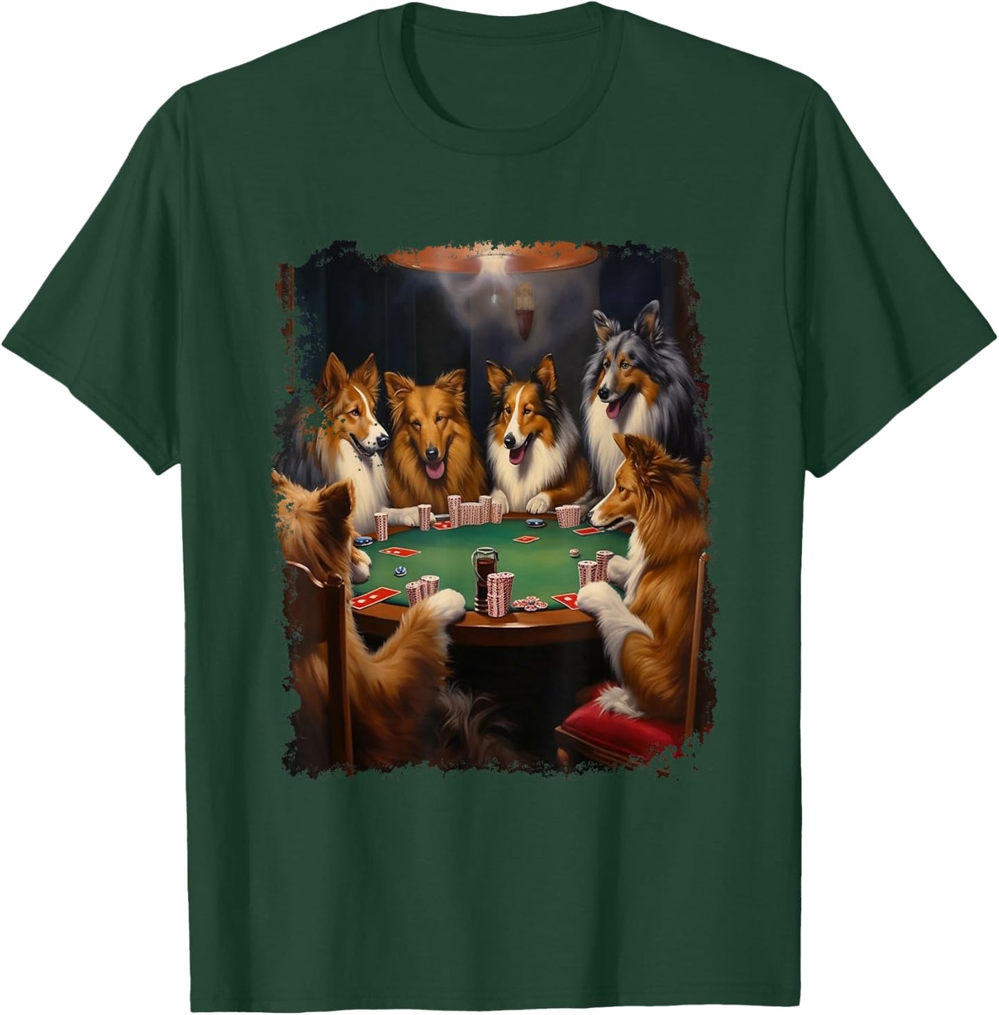 Sheltie Shetland Sheepdog Gambling Playing Card T-Shirt - T-Shirt | Forest