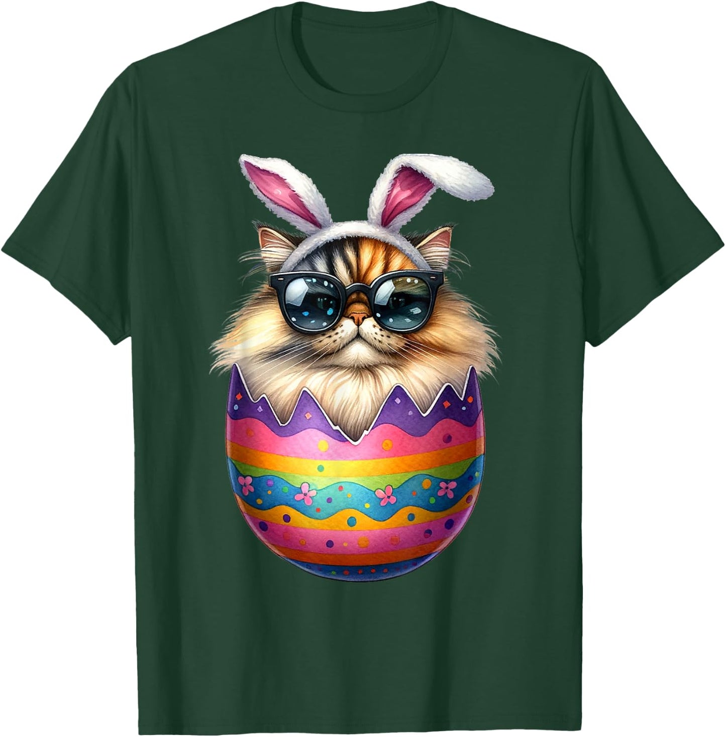 Cat Lover Easter Egg Happy Easter Bunny Ears T-Shirt - T-Shirt | Forest