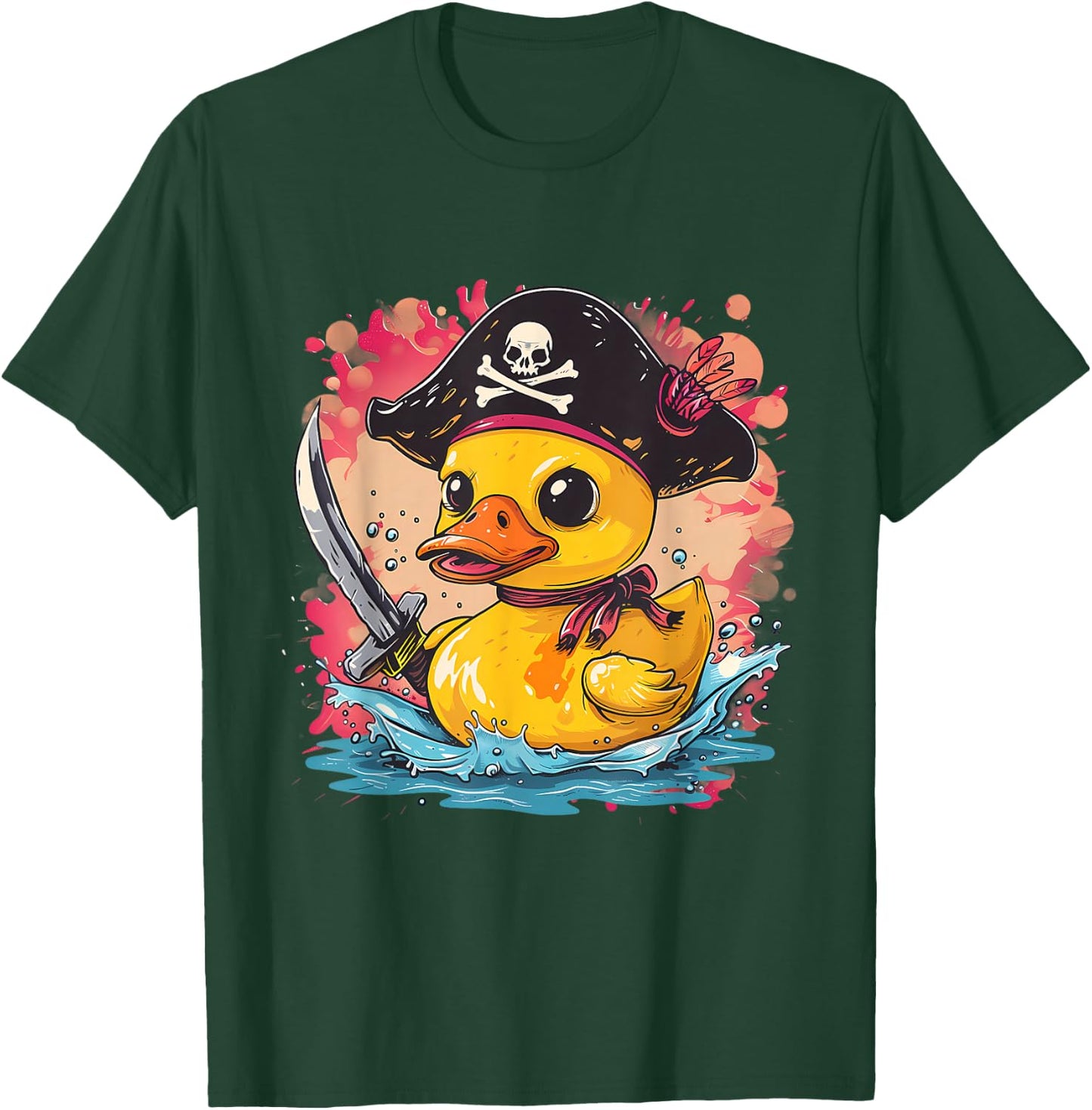 Rubber Duck Pirate Funny Rubber Duck Captain Rubber Duckie T-Shirt - T-Shirt | Forest