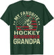 My Favorite Hockey Player Calls Me Grandpa Flag Father's Day T-Shirt - T-Shirt | Forest
