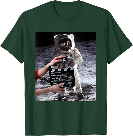 Fake Moon Landing Conspiracy Theory Funny T-Shirt - T-Shirt | Forest