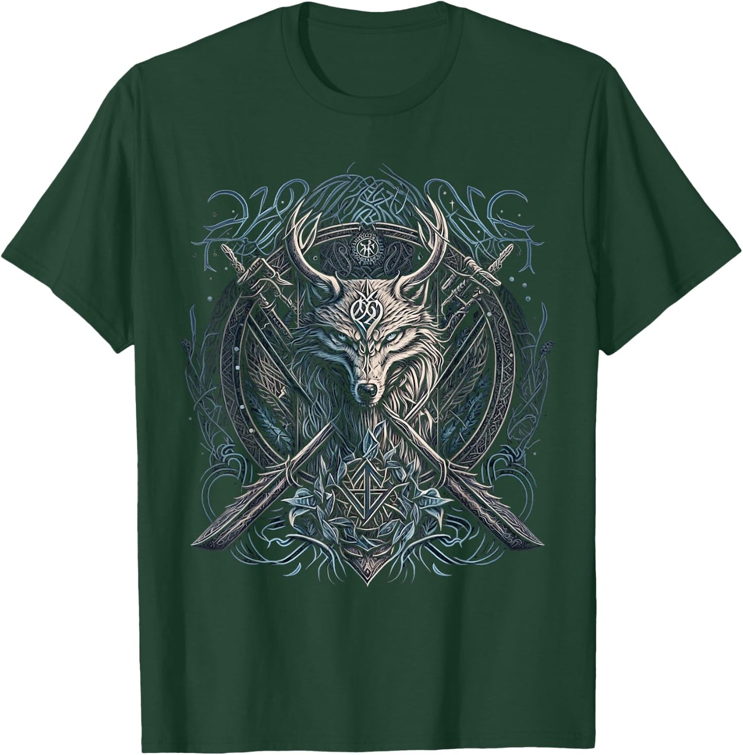 Odin's Wolf Fenrir Northman Valhalla Norse Mythology T-Shirt - T-Shirt | Forest
