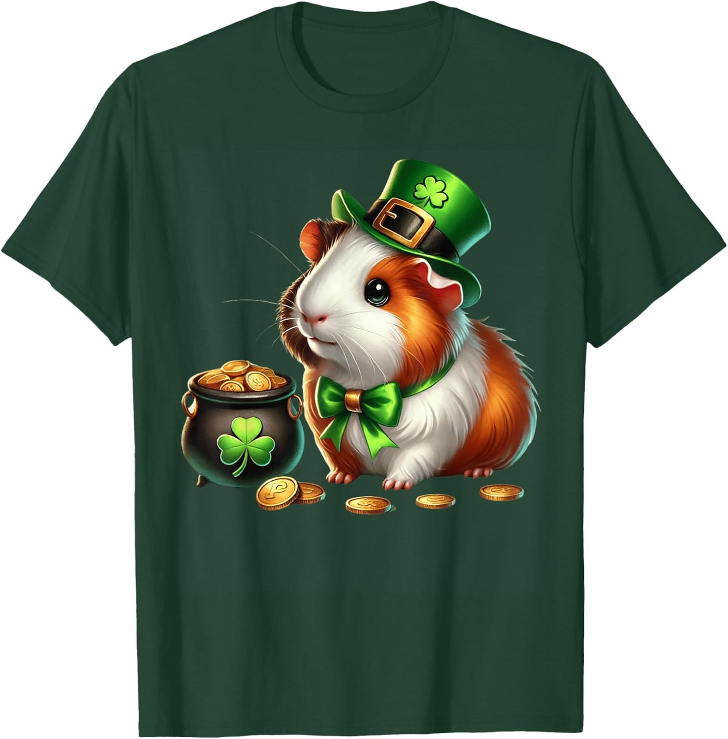 Cute Guinea Pig Leprechaun St Patricks Day Shamrock Kids T-Shirt - T-Shirt | Forest