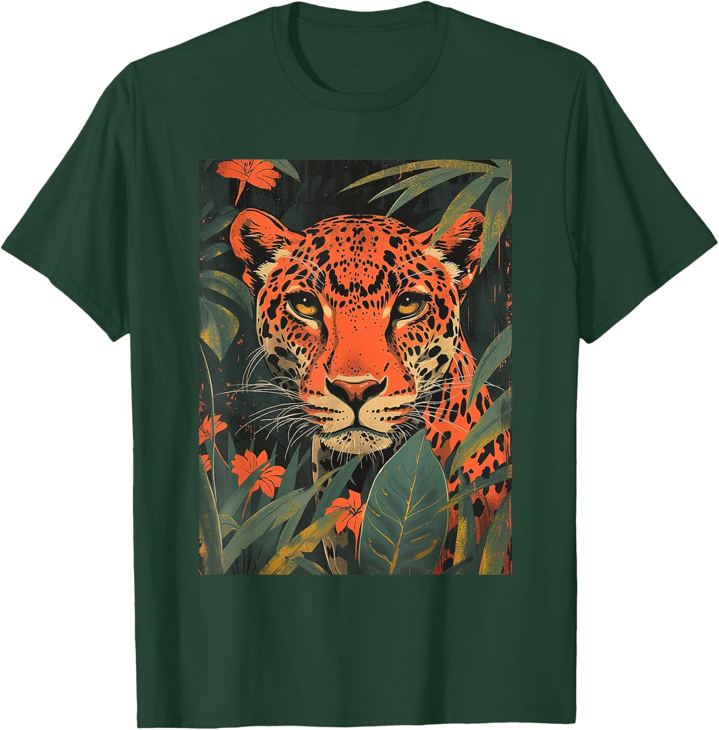 Jungle Leopard's Gaze for Wild Animal lover Leopard T-Shirt - T-Shirt | Forest