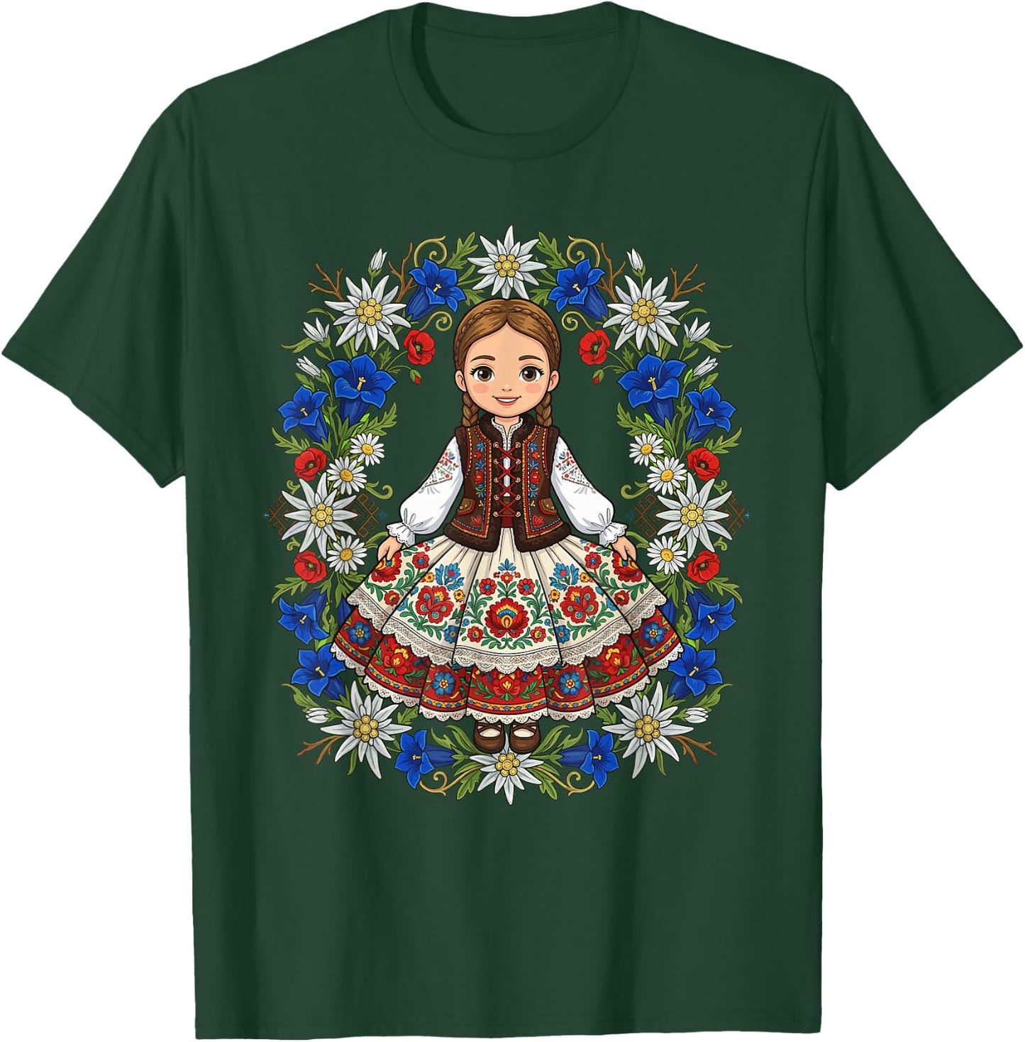 Dabbing Polish Princess Meme Polish Pride Folk Art T-Shirt - T-Shirt | Forest
