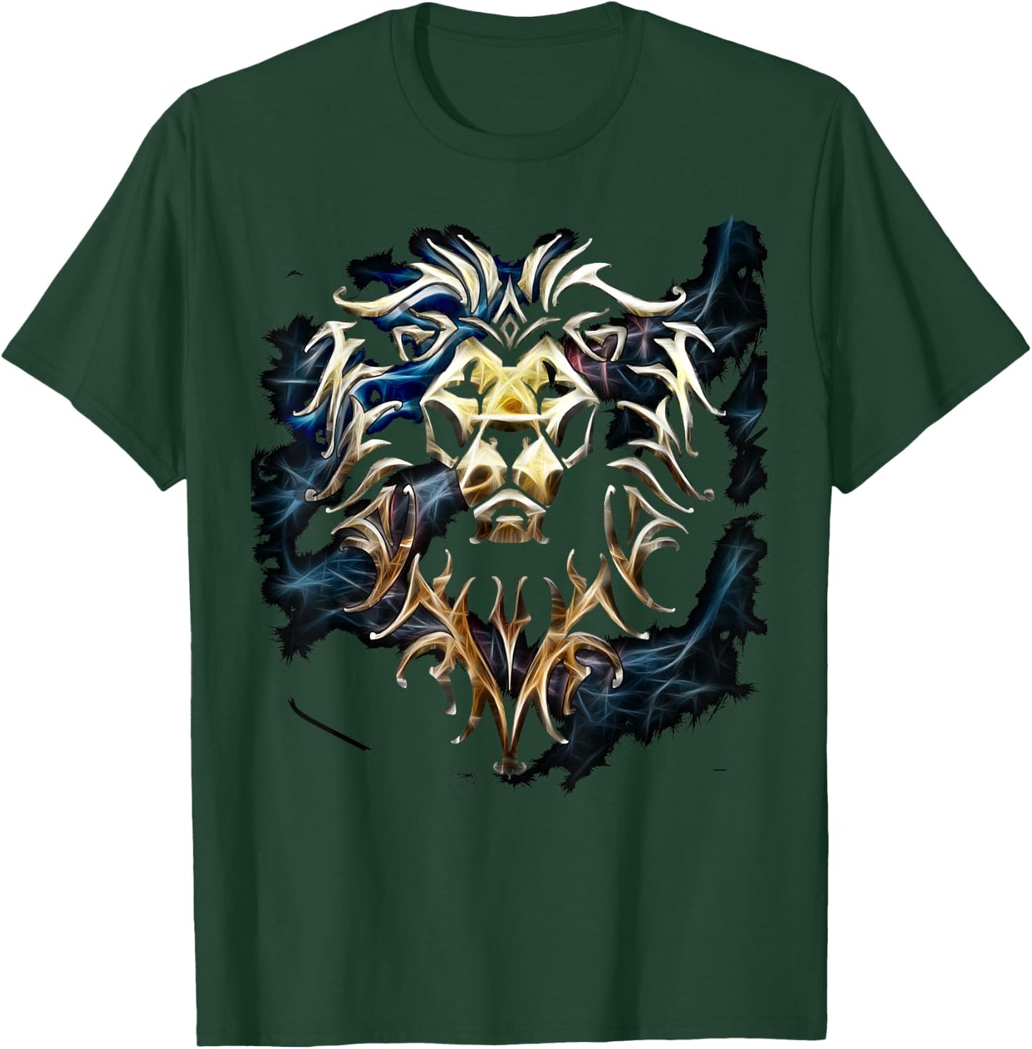 Warcraft Logo Alliance Saturated Majestic Fantasy Gamer T-Shirt - T-Shirt | Forest