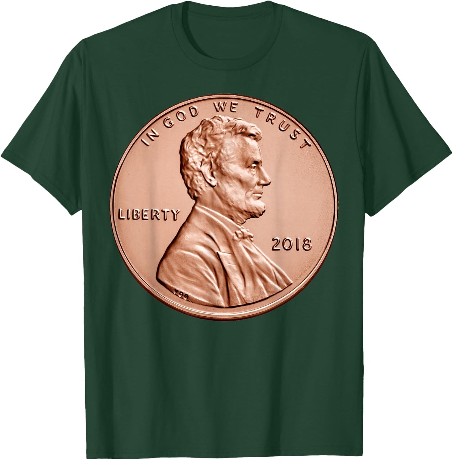 Penny Lincoln USA Coin 1 Cent America United States T-Shirt - T-Shirt | Forest