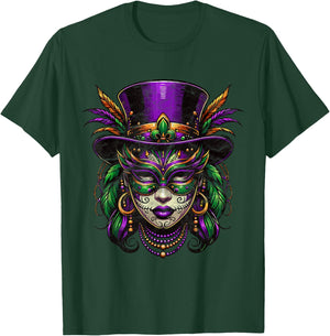 Mardi Gras Priestess Women New Orleans Witch Doctor Voodoo T-Shirt - T-Shirt | Forest