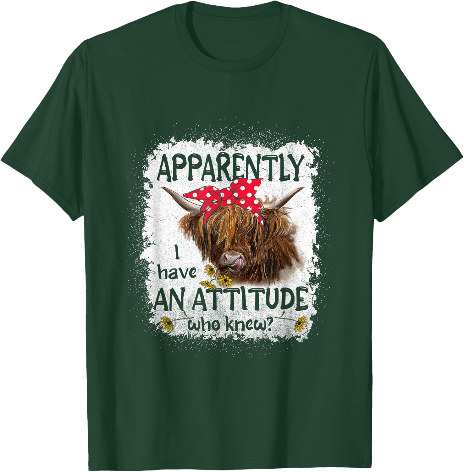 Highland Cow Apparently I Have An Attitude Who Knew T-Shirt - T-Shirt | Forest