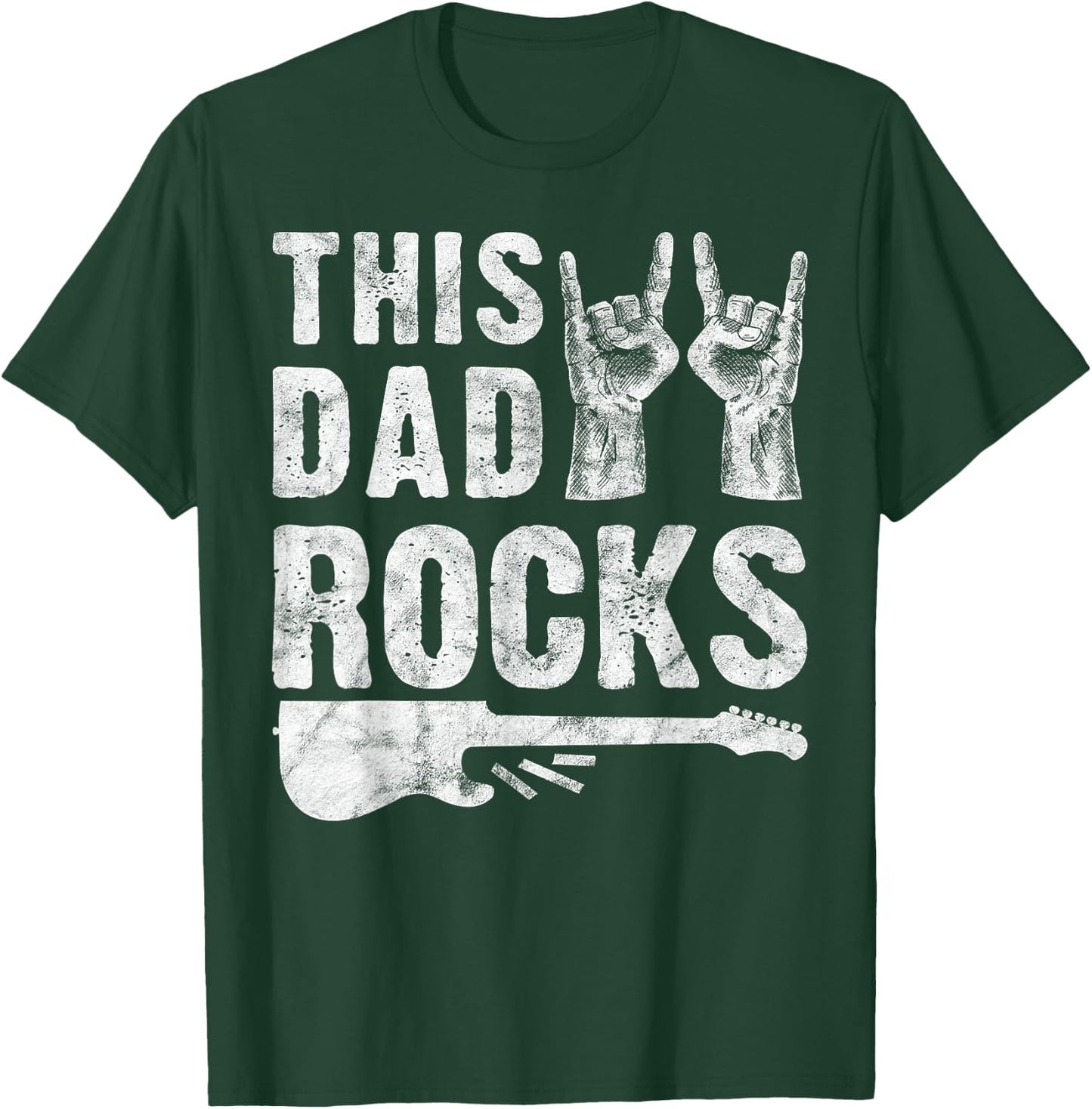 This Dad Rocks Rock n Roll Heavy Metal Fathers Day T-Shirt - T-Shirt | Forest