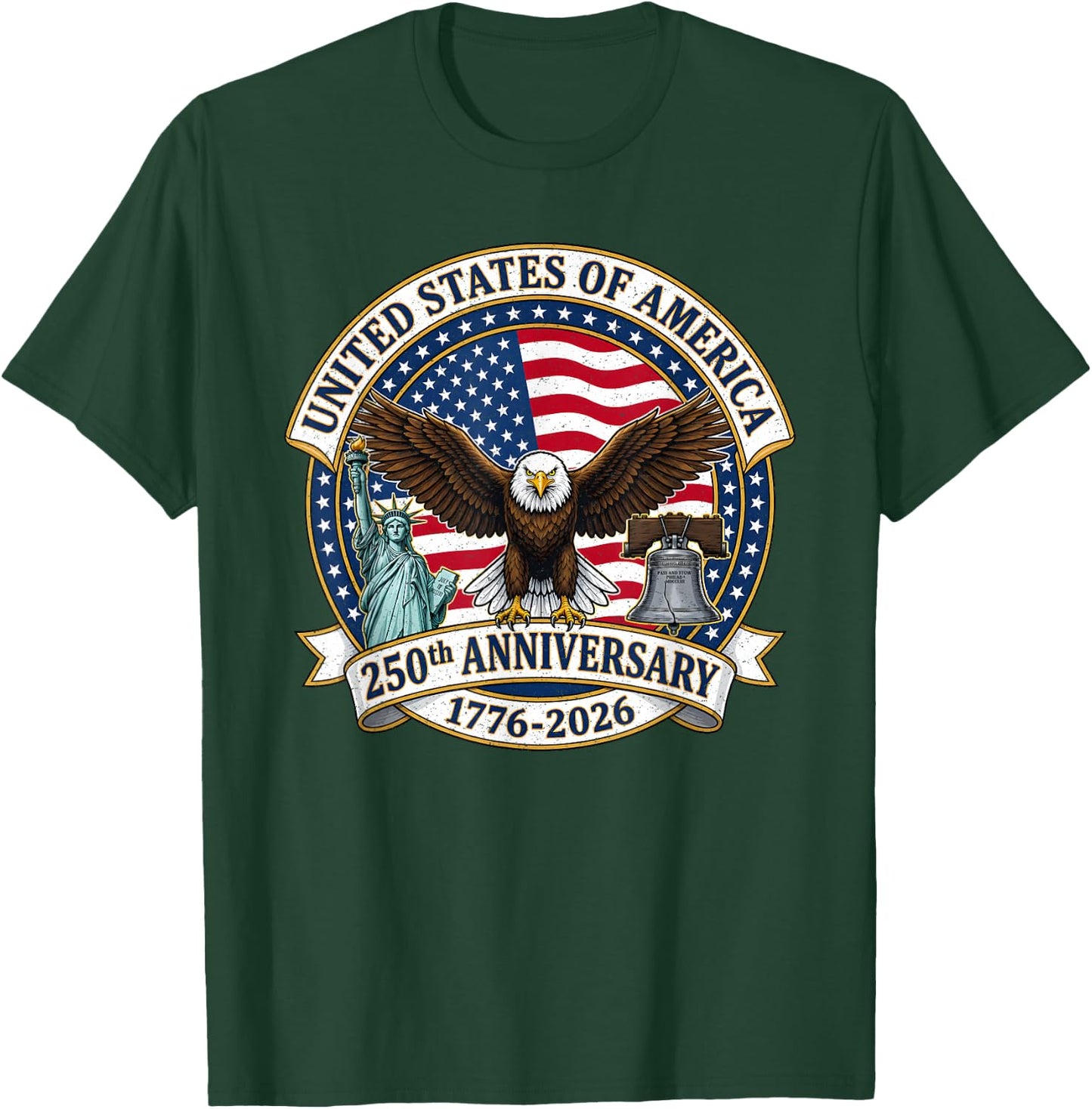 United States of America 250th Anniversary USA 250 Years T-Shirt - T-Shirt | Forest