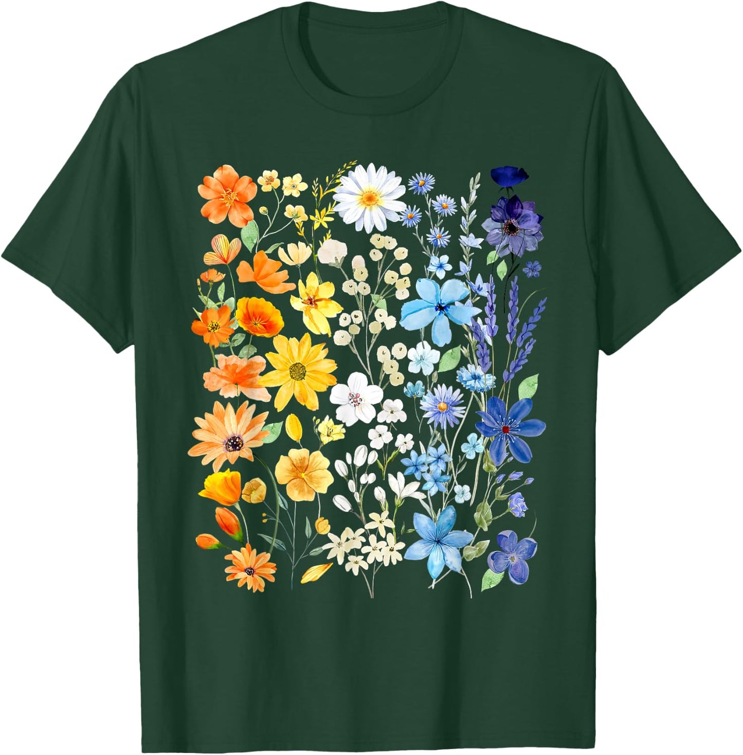AroAce Pride Wildflowers Subtle Aroace LGBTQ Proud Asexual T-Shirt - T-Shirt | Forest