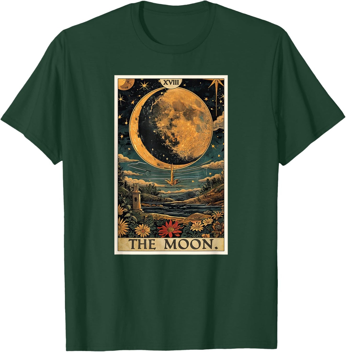 Tarotkarten Tarotkarte 18 The Moon Der Mond T-Shirt - T-Shirt | Forest