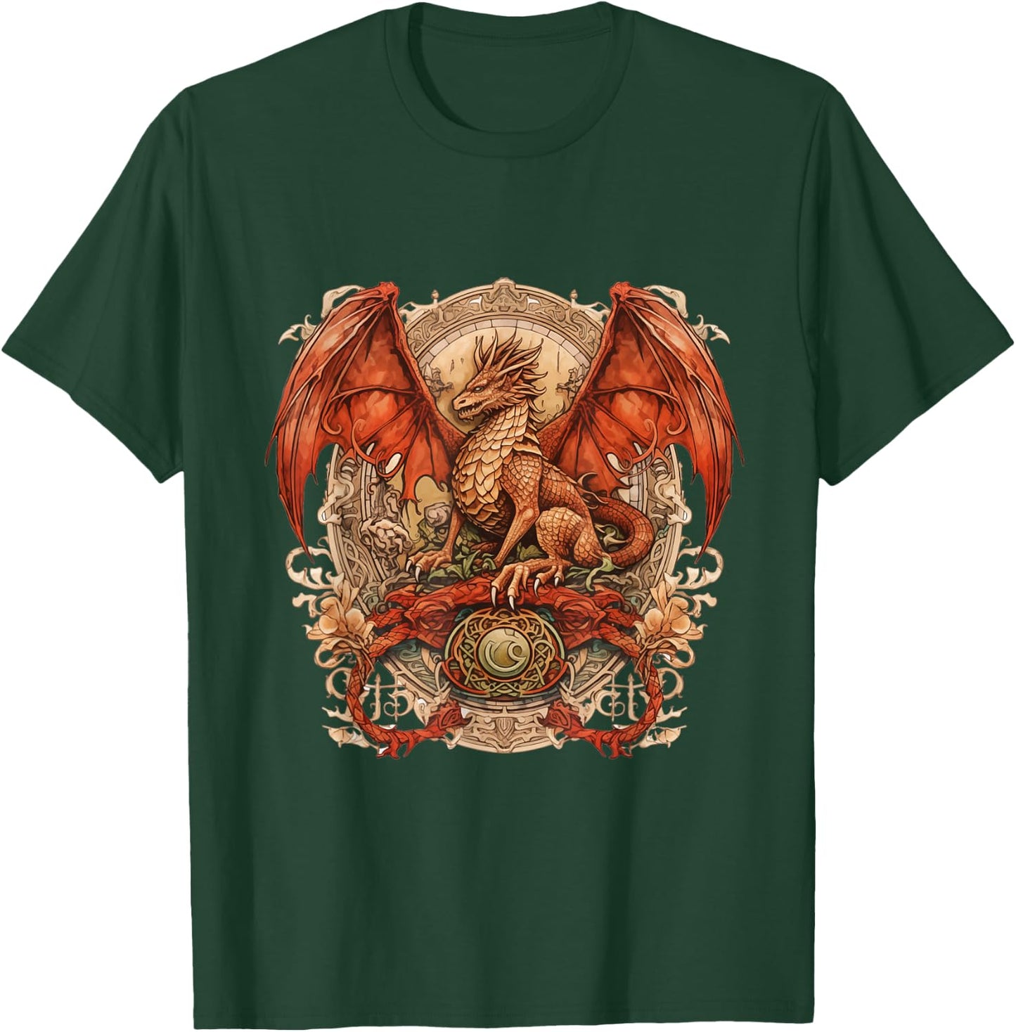 Blazing Dragon of the Fantasy Realm T-Shirt - T-Shirt | Forest
