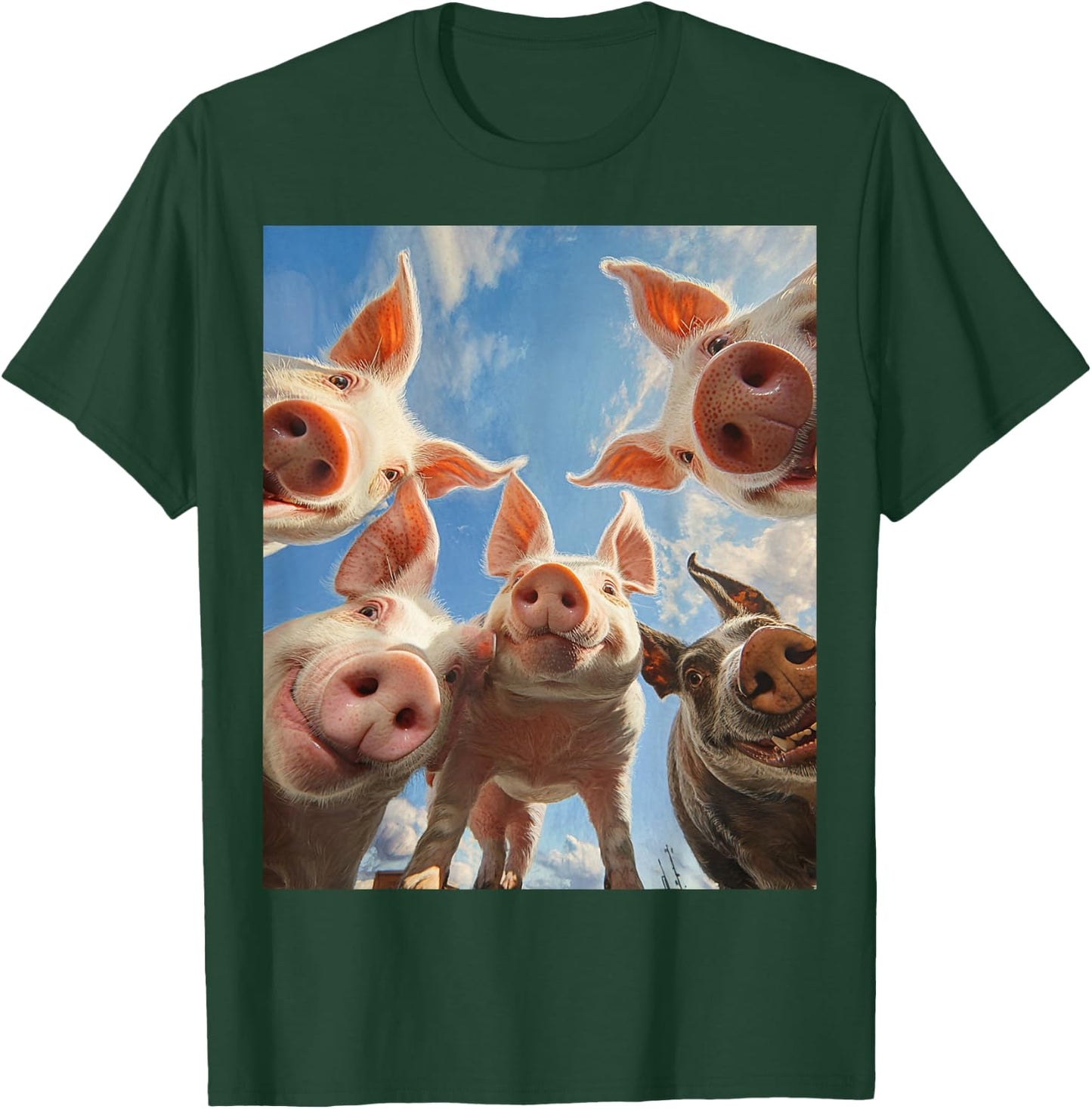 I Love Pigs Funny Pig Face Pig Selfie T-Shirt - T-Shirt | Forest