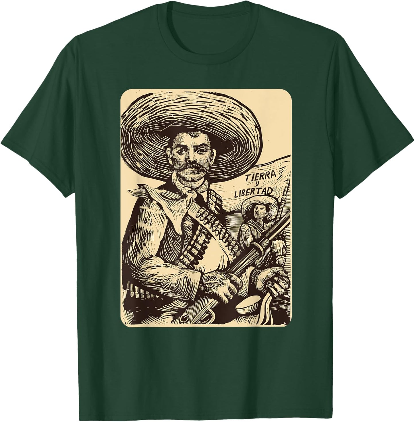 Emiliano Zapata Mexican Revolutionary Land and Liberty T-Shirt - T-Shirt | Forest