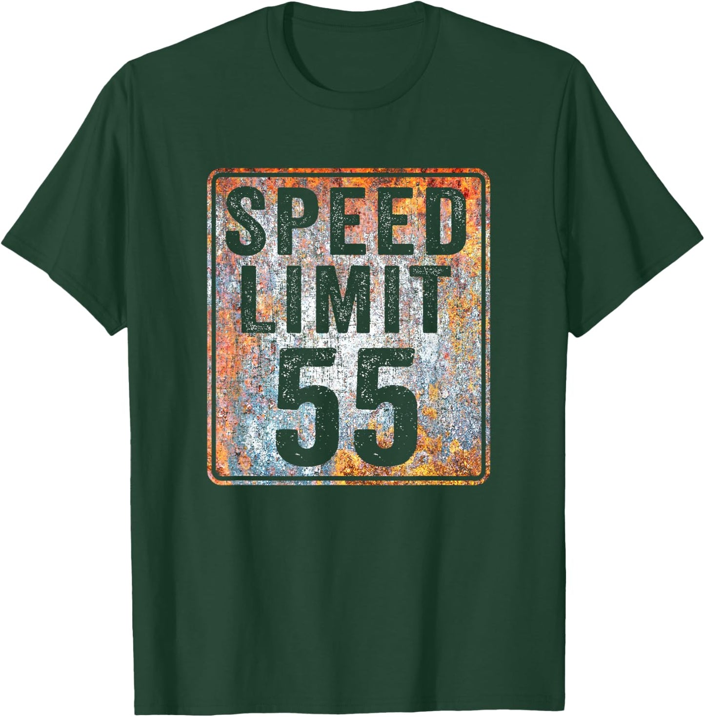 Speed Limit 55 MPH Sign 55th Birthday 55 Years Old Driving T-Shirt - T-Shirt | Forest