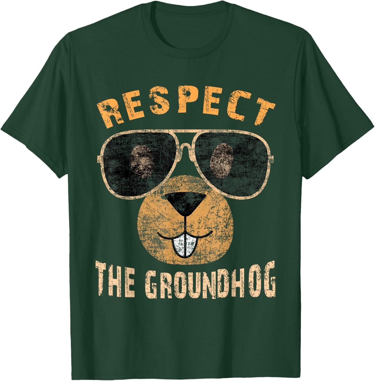Vintage Retro Respect the Groundhog Holiday | & T-Shirt - T-Shirt | Forest