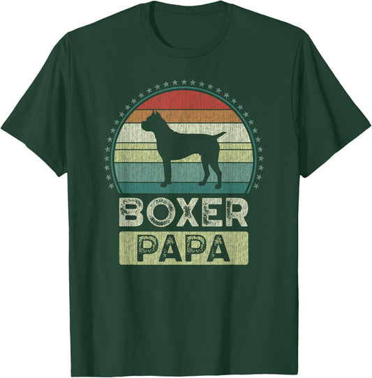 Boxer Papa, Father's Day, Dad, Grandpa, Boxer Dog T-Shirt - T-Shirt | Forest