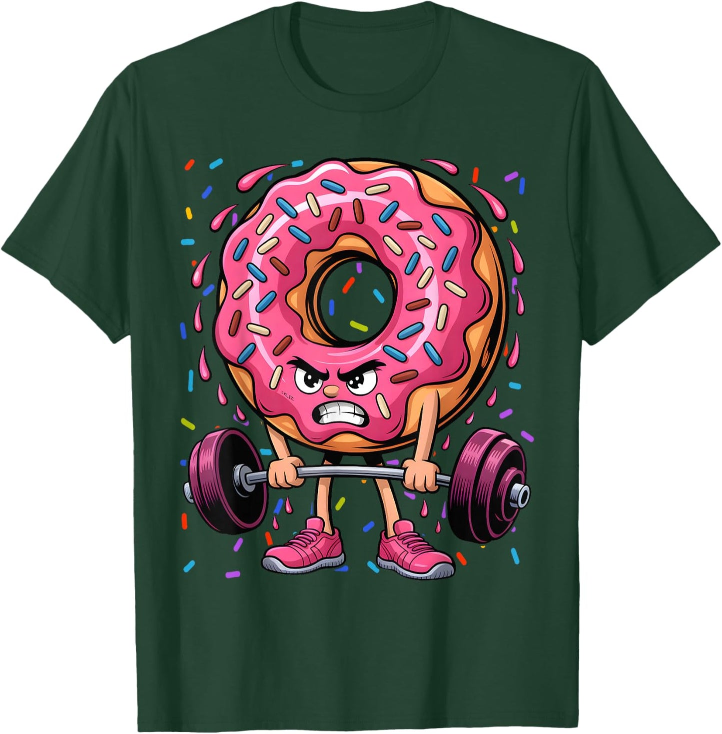 Donut Deadlift Weightlifing Funny Fitness Workout Gym Lover T-Shirt - T-Shirt | Forest