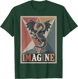 Dragon Retro Vintage Graphic Art Design T-Shirt - T-Shirt | Forest
