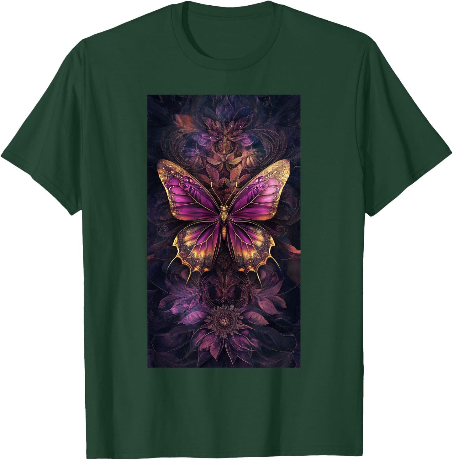 Floral Patterns Butterfly art Purple butterfly T-Shirt - T-Shirt | Forest