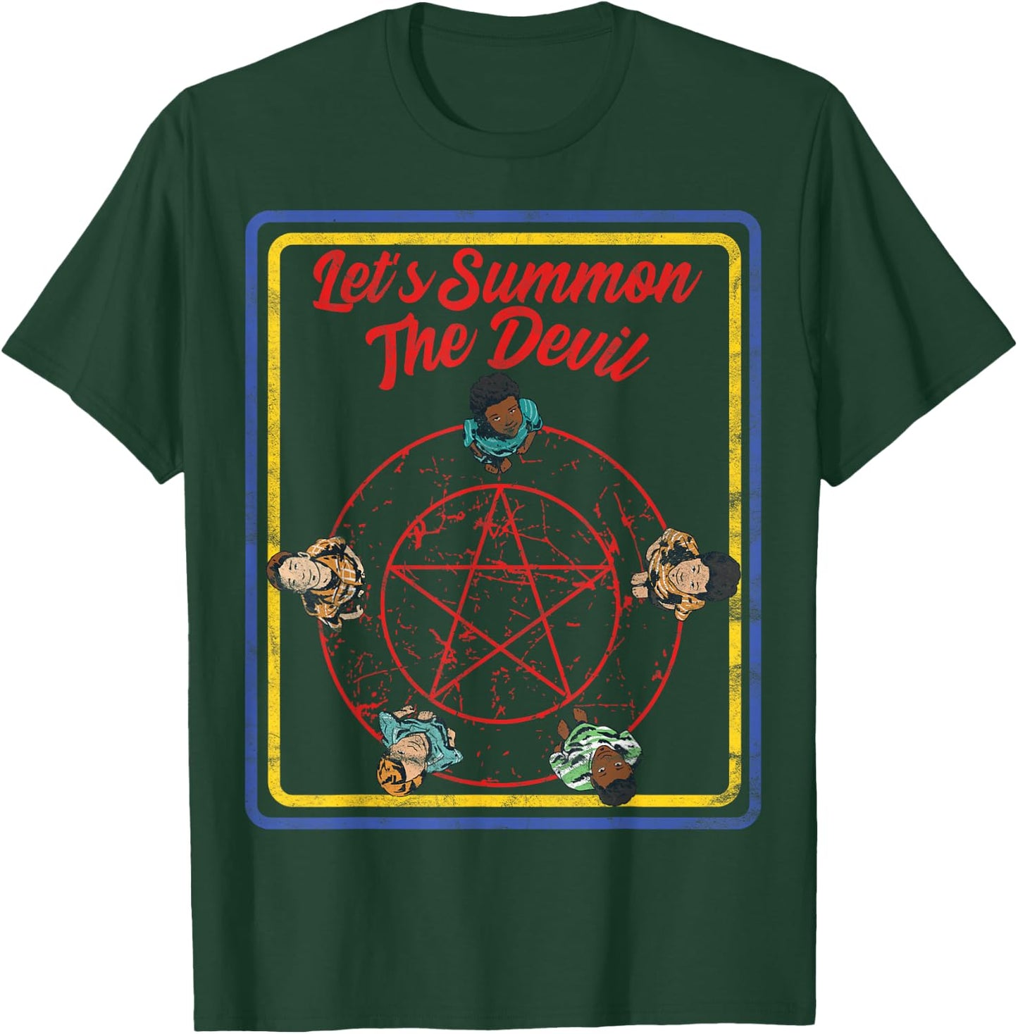 Vintage Child Game Horror - Let's Summon The Devil Schwarz S T-Shirt - T-Shirt | Forest