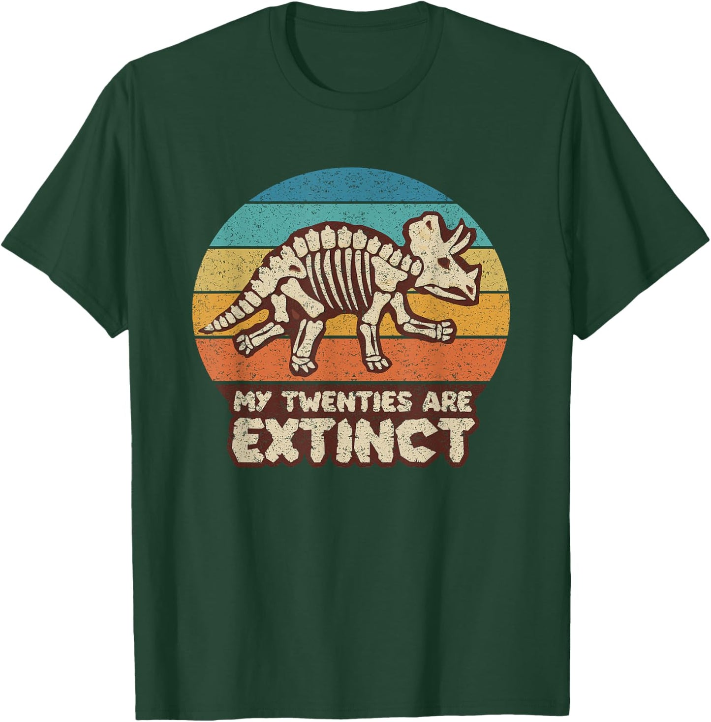 30th Birthday Gift, Dinosaur Lover, Distressed Retro Vintage T-Shirt - T-Shirt | Forest
