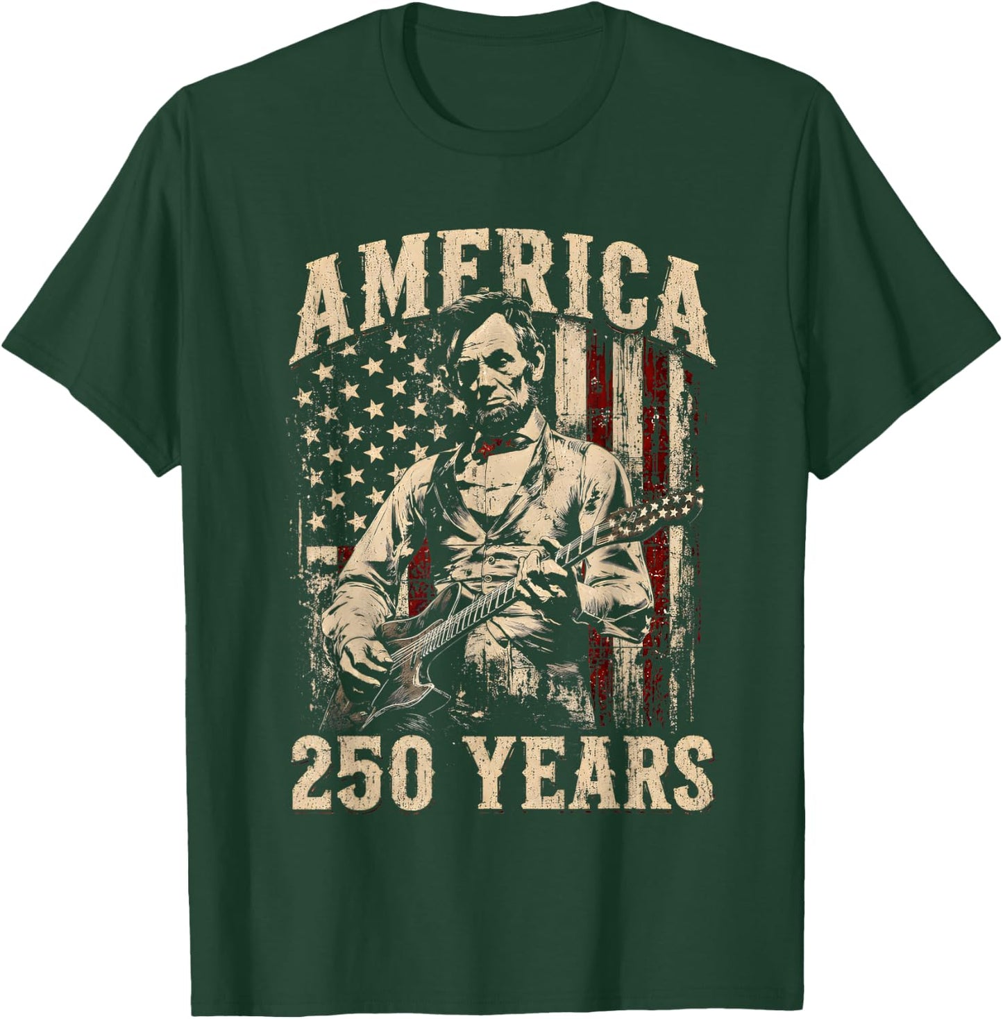 Vintage Abraham Lincoln Abe Lincoln Playing Guitar 250 Years T-Shirt - T-Shirt | Forest