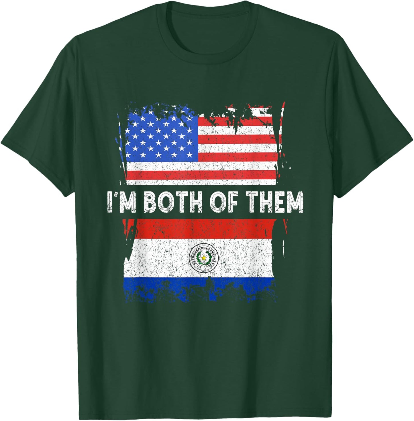 Paraguay Flag I'm Both Of Them USA Paraguayan Pride T-Shirt - T-Shirt | Forest
