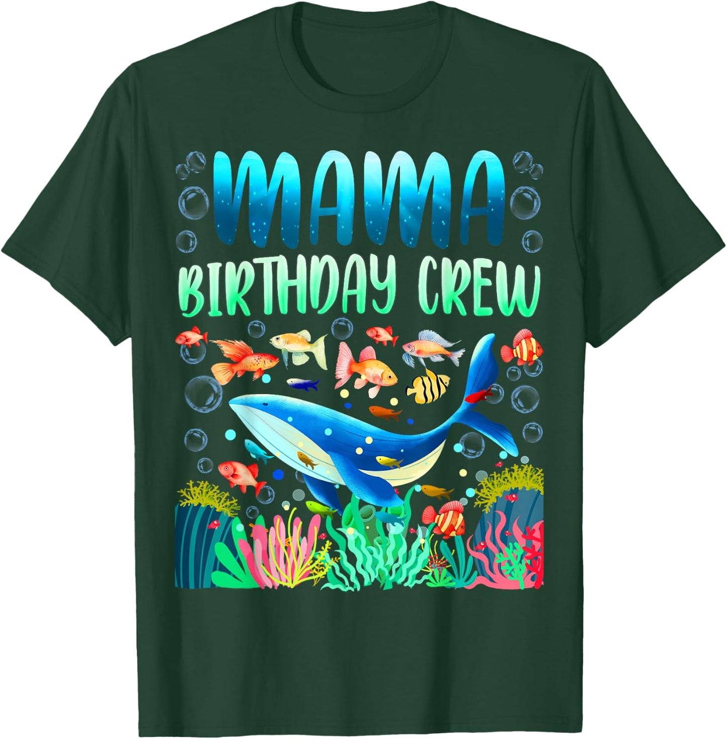 Mama Of The Birthday Boy Sea Fish Ocean Animals Aquarium T-Shirt - T-Shirt | Forest