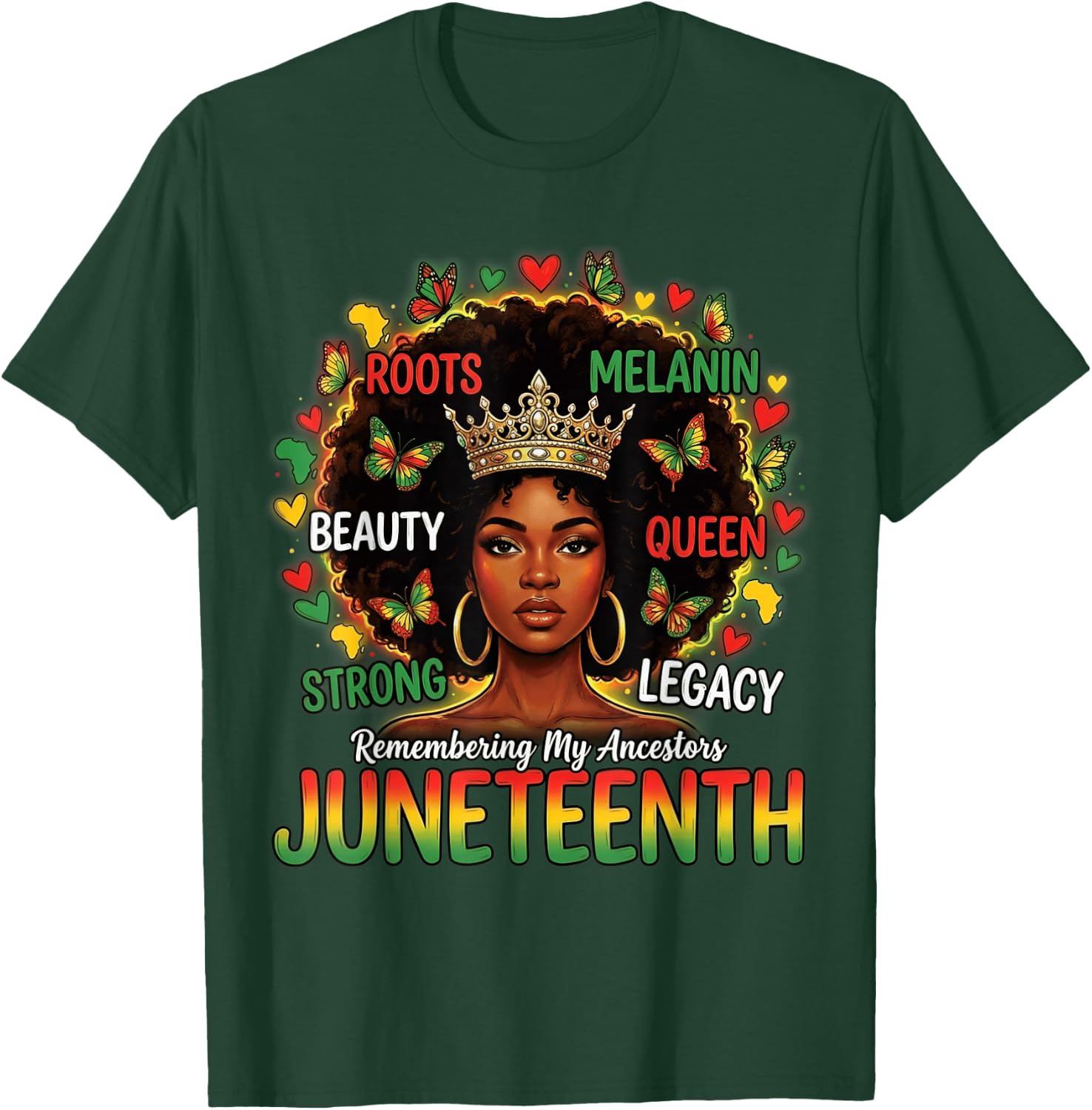Juneteenth Remembering My Ancestors Black Women Juneteenth T-Shirt - T-Shirt | Forest