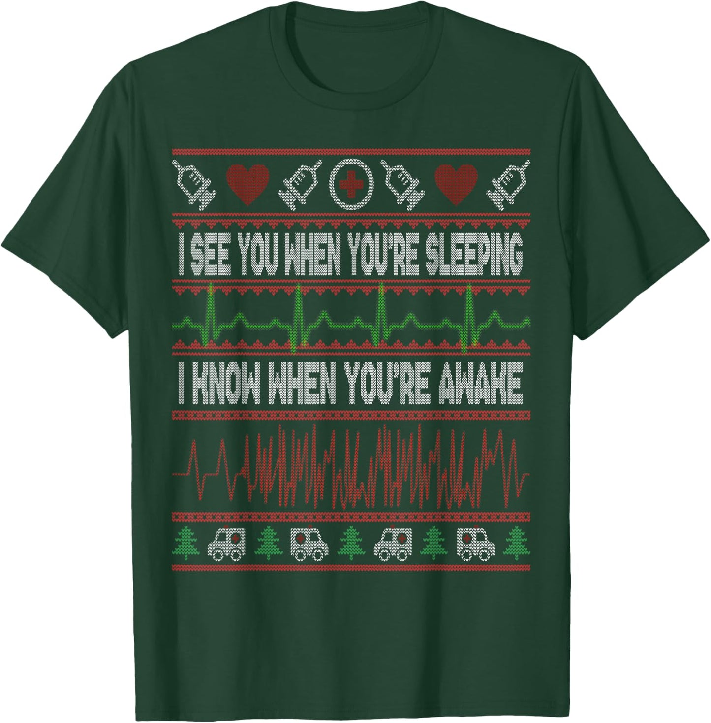 Tachy Nurse Ugly Christmas Sweater Doctor Medical T-Shirt - T-Shirt | Forest