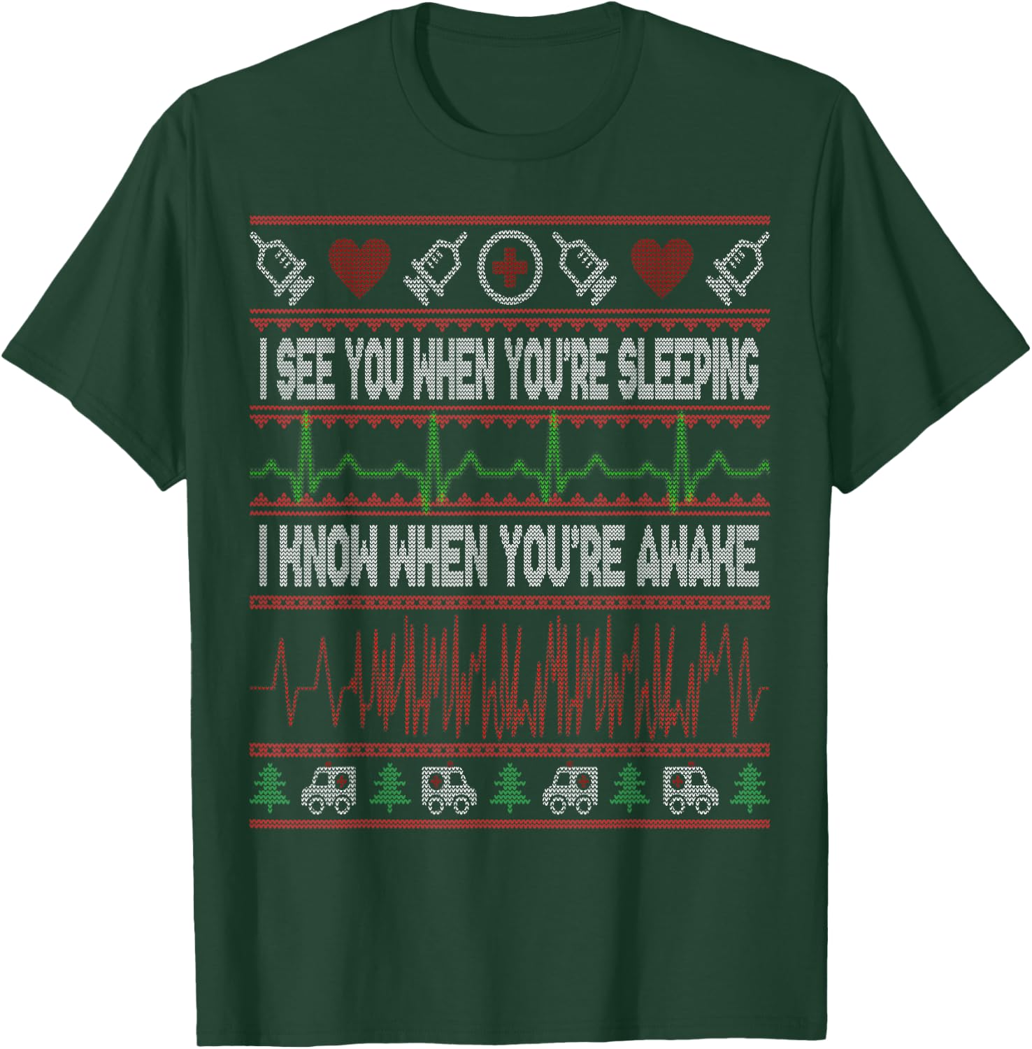 Tachy Nurse Ugly Christmas Sweater Doctor Medical T-Shirt - T-Shirt | Forest