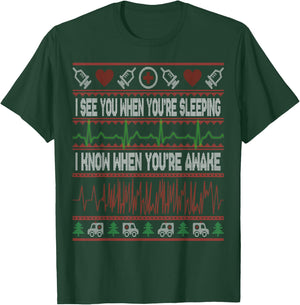 Tachy Nurse Ugly Christmas Sweater Doctor Medical T-Shirt - T-Shirt | Forest