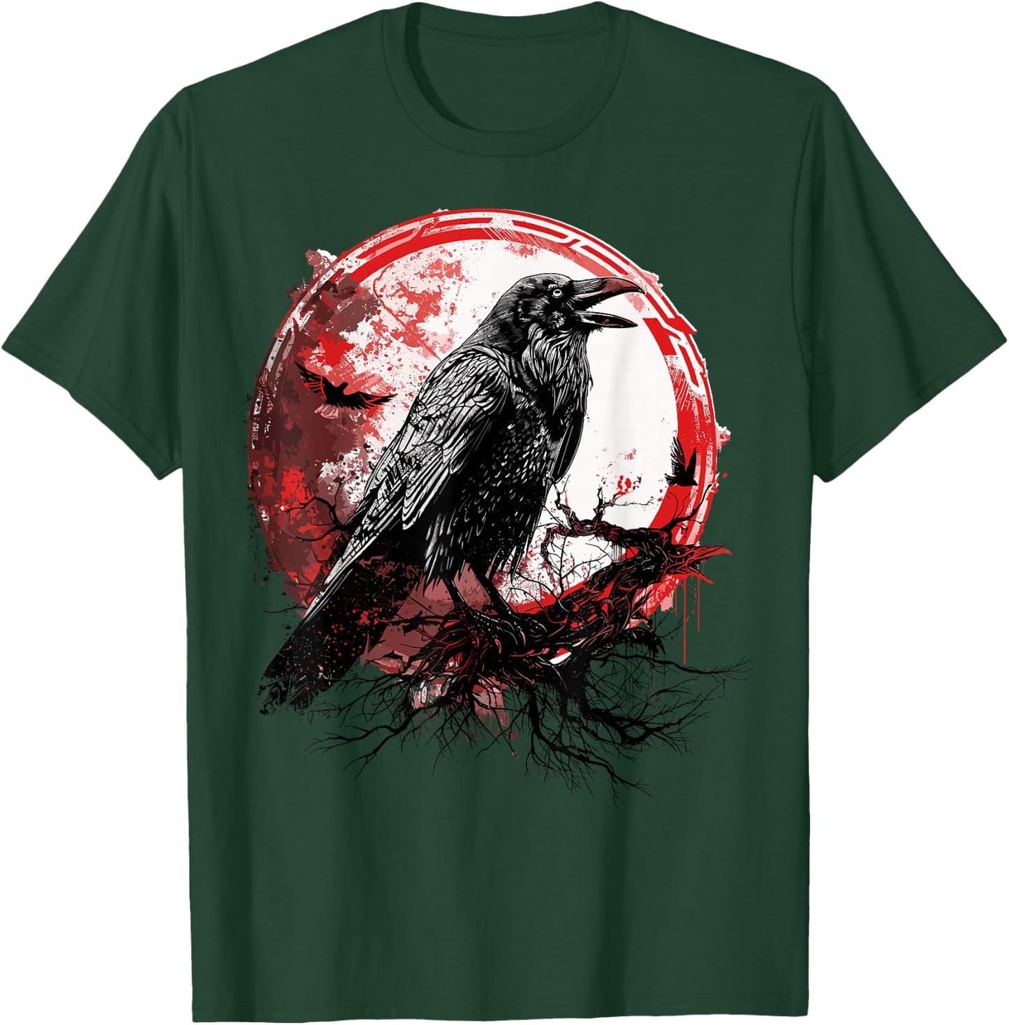 Odin Ravens Huginn & Muninn Vegvisir Vikings Myth Norse T-Shirt - T-Shirt | Forest