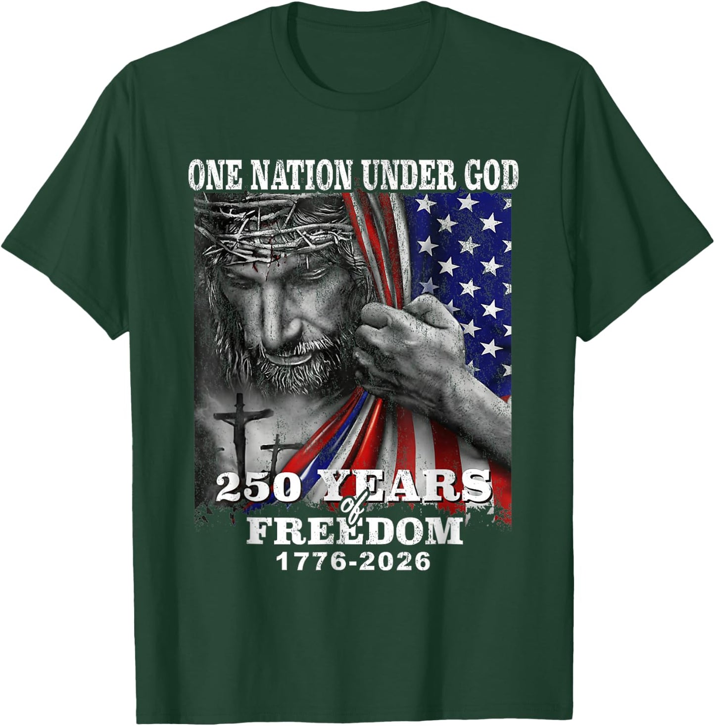 250 Years Freedom 1776 2026 250th 4th July Independence Day T-Shirt - T-Shirt | Forest